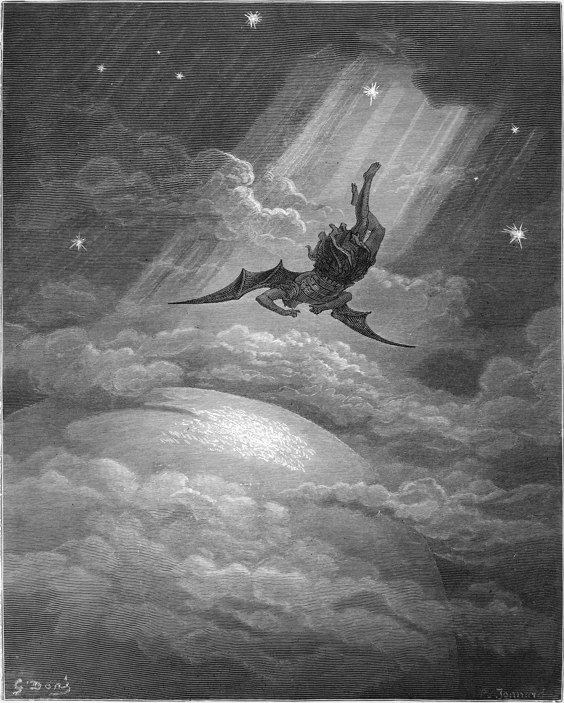 Gustave Doré《失乐园》撒旦凝视伊甸园 (1866)